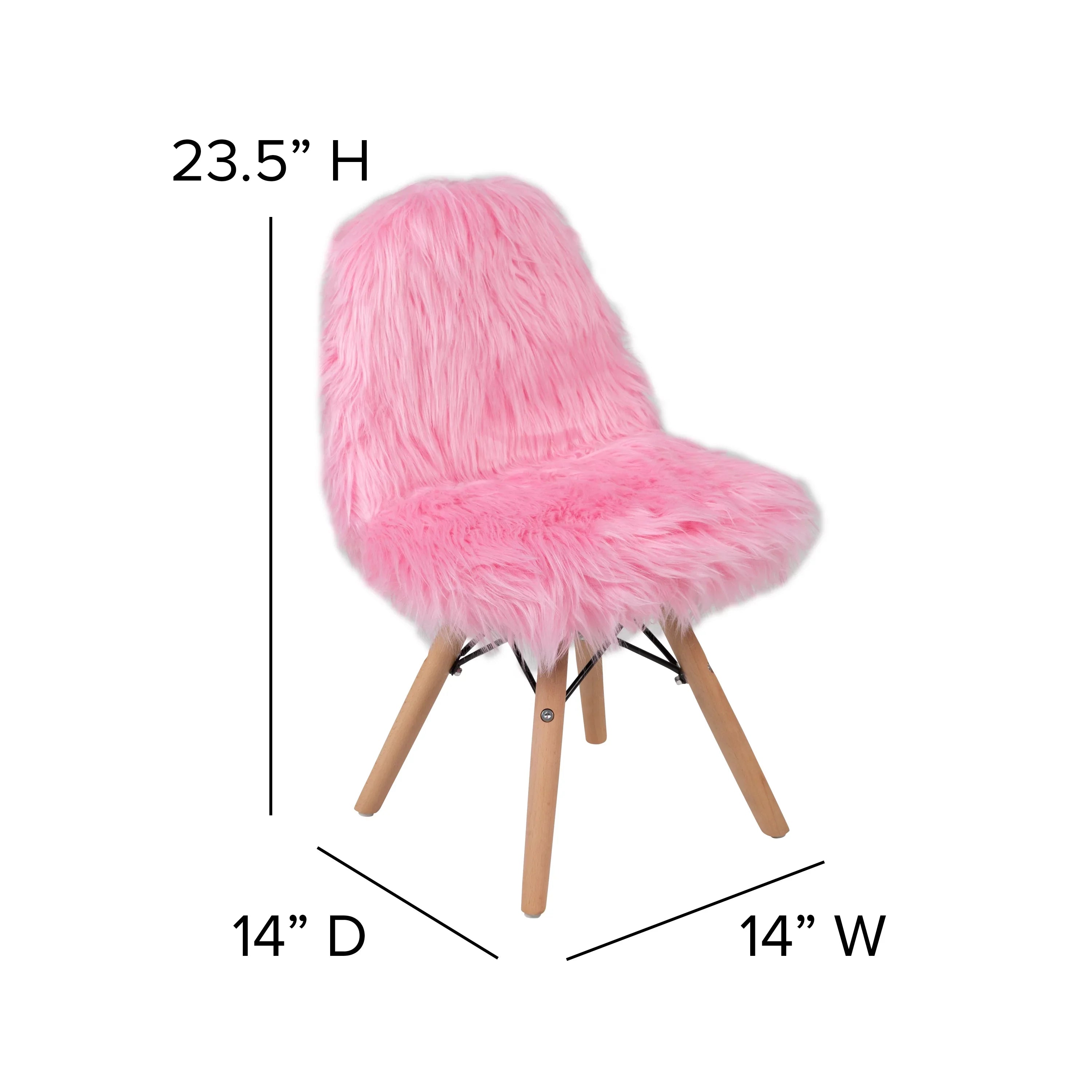 Flash Furniture Cody Kids Shaggy Dog Accent Chair, Light Pink