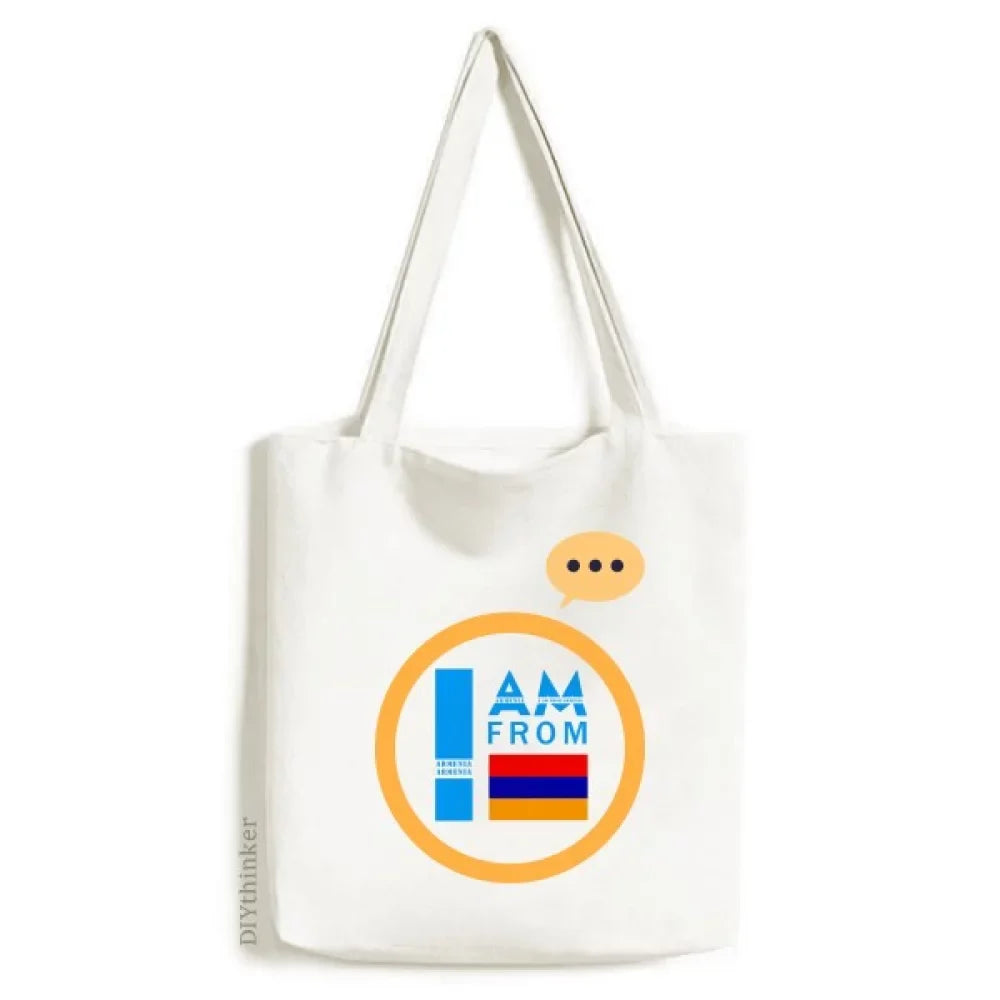 I Am From Armenia Art Deco Fashion Expression Sack Canvas Tote Shoulder Bag