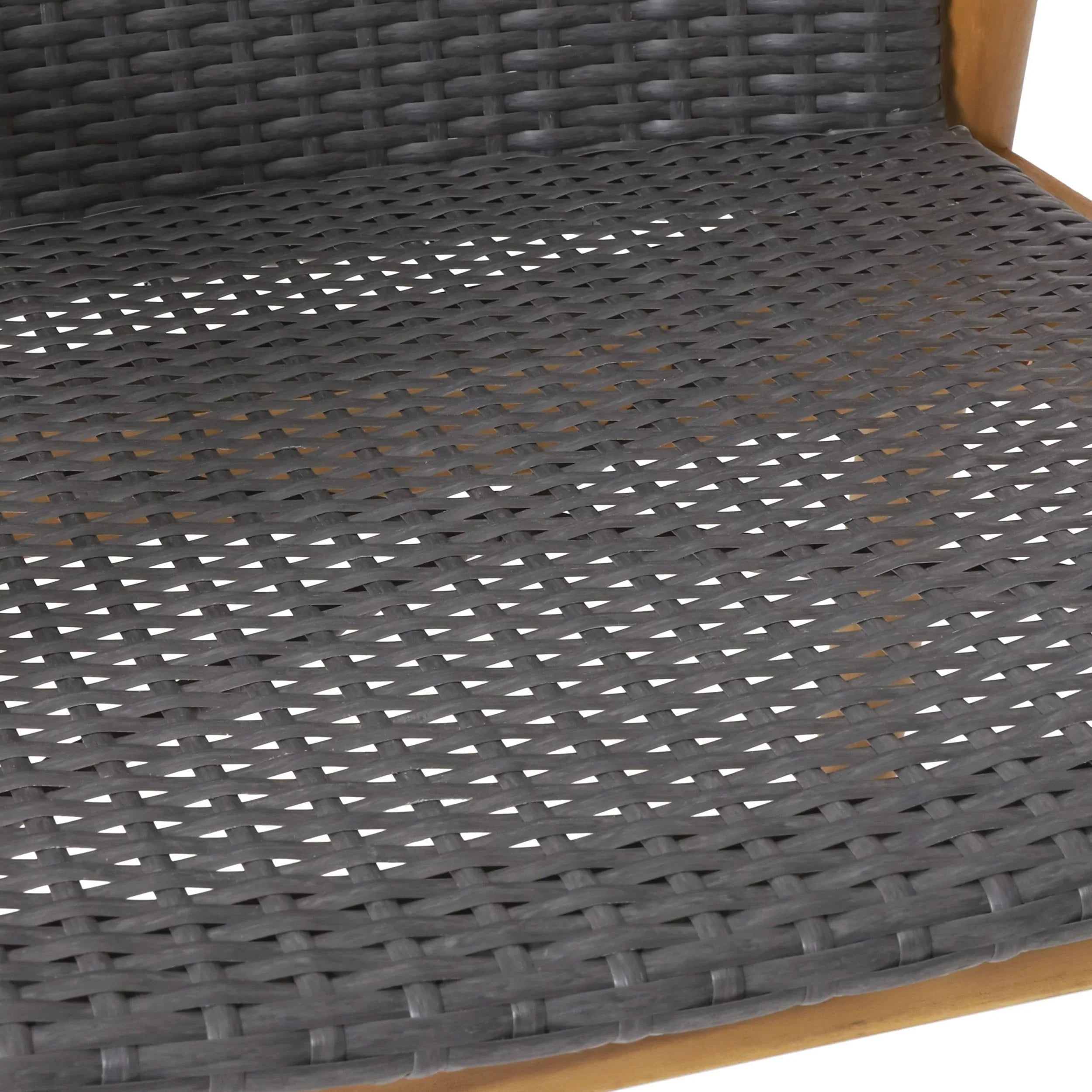 Remuda Wicker and Acacia Wood Outdoor 4 Seater Chat , Gray and Teak