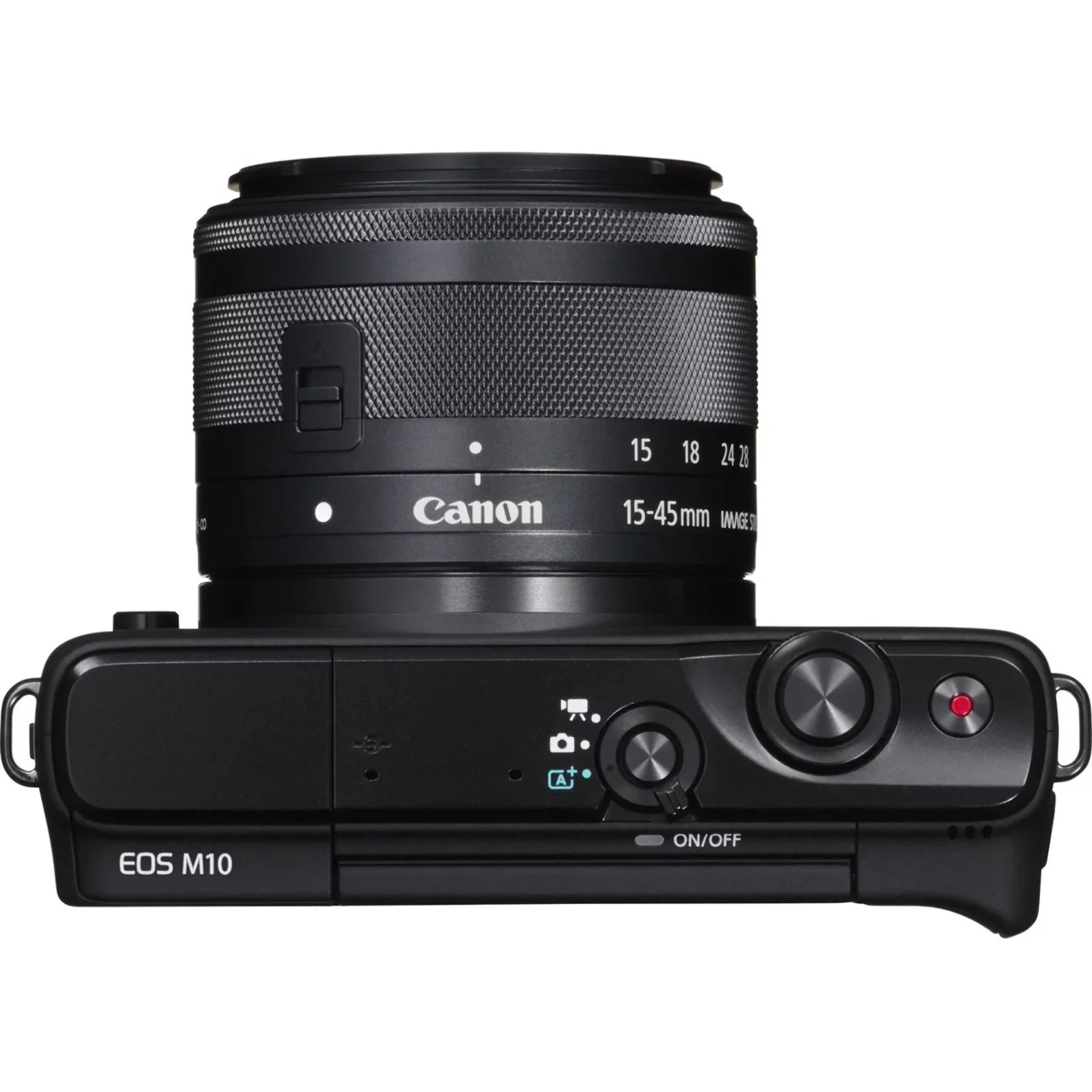 Canon EOS M10 18 Megapixel Mirrorless Camera with Lens, 0.59", 1.77", Black