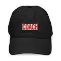 CafePress - Coach (Red) Black Cap - Printed Adjustable Cotton Canvas Black Baseball Hat