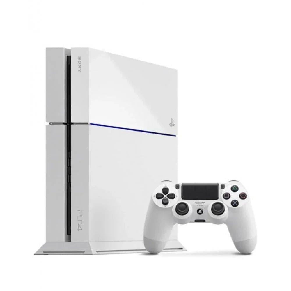 Pre-Owned Sony PlayStation 4 500GB Gaming Console White Headset with BOLT AXTION Cleaning Kit Bundle (Refurbished: Like New)