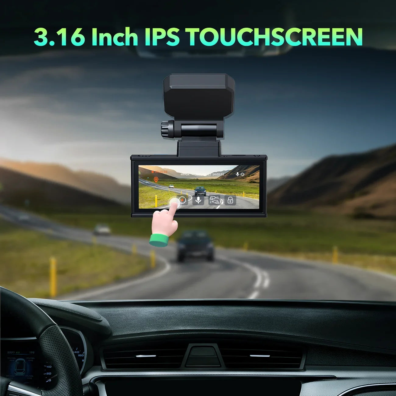 TOGUARD Dash Cam Front and Rear 4K+4K 5Ghz Wifi GPS, Dash Camera for Cars with 128G SD Card, 3.16" Touch Screen Dual Sony Night Vision Car Camera,Voice Commands, G-Sensor, APP
