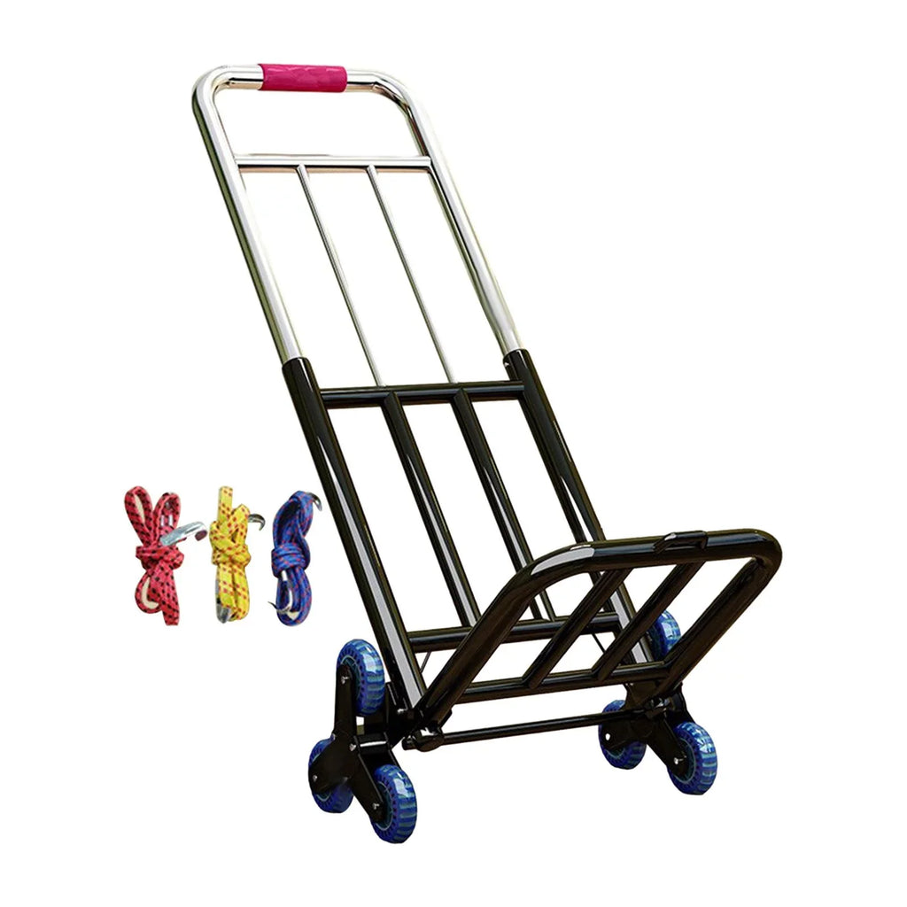 Foldable Hand Trolley Adjustable Handle Portable Adjustable Luggage Handcart for 28mm Diameter