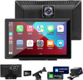THONZER Portable Wireless Carplay Car Stereo with 2.5K Dash Cam - 9" HD IPS Screen, Android Auto, 1080p Backup Camera, Loop Recording, Bluetooth, GPS Navigation Head Unit, Car Radio Receiver