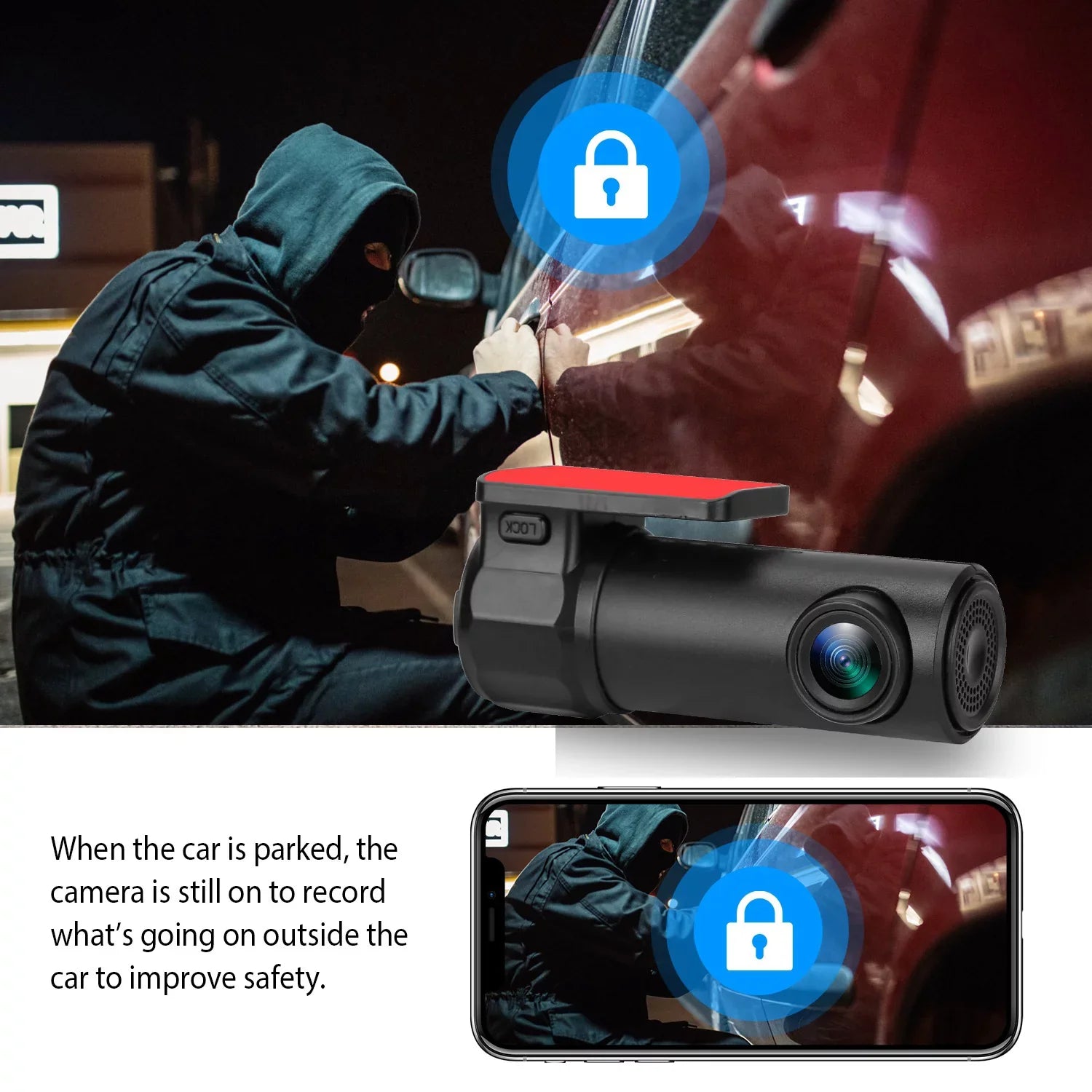 iNova 1080P Dash Cam Car Camera Recorder 170°HD Looping Recording G-sensor App Wifi Car DVR