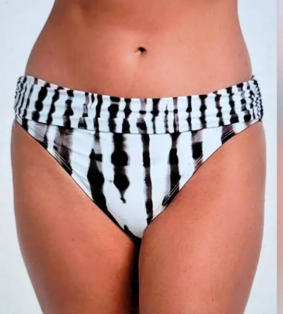 La Blanca JAVA Twisted Bamboo Shirred Hipster Bikini Swim Bottom, US 10