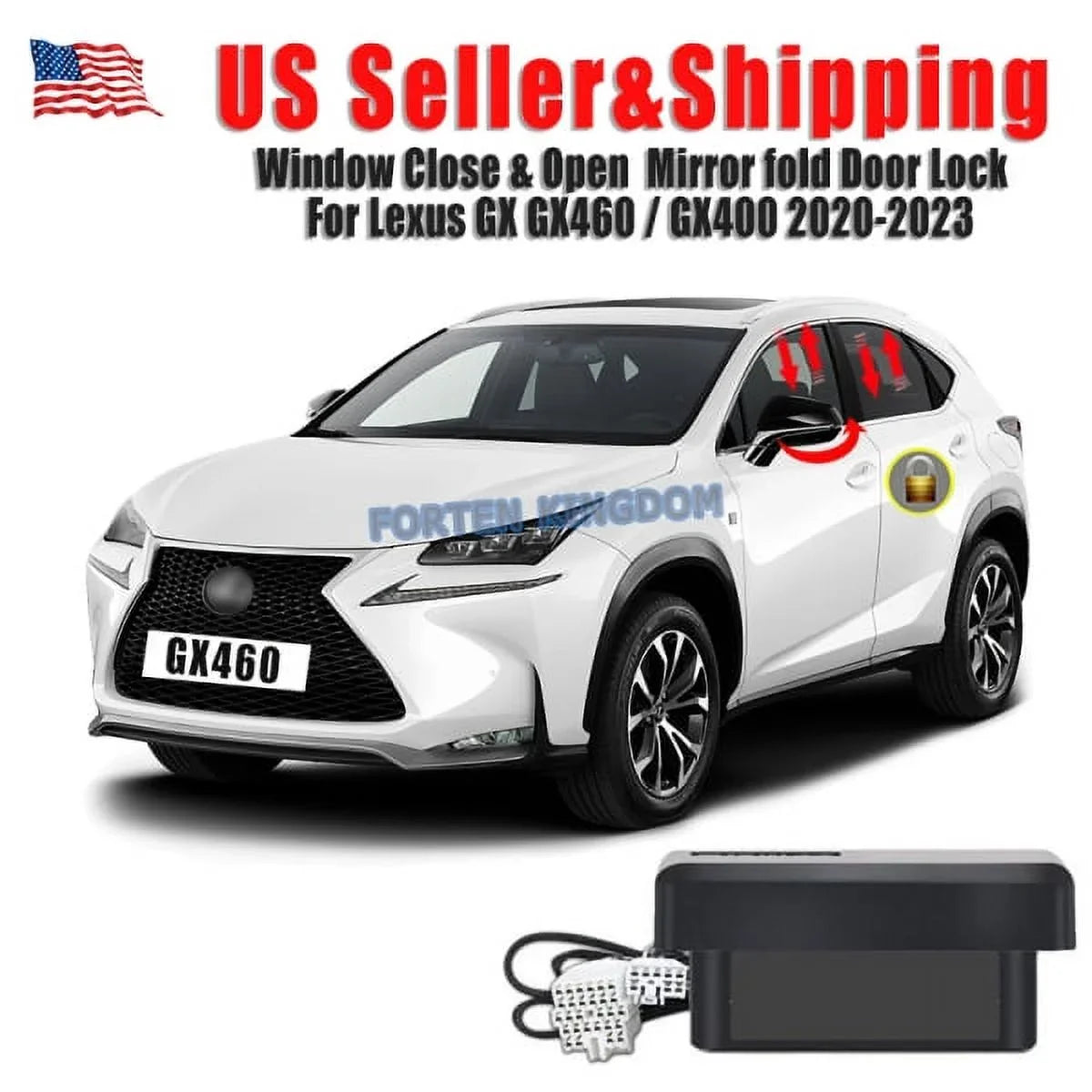 OBD Car Auto Window Closer Open Side Mirror Folder Unfold and Speed Lock Kit Device for Lexus GX460 2020 2021 2022