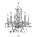 Crystal Five Light Mini Chandelier in Classic Style 18 inches Wide By 20 inches High-Swarovski Spectra Crystal Type-Polished Chrome Finish Bailey