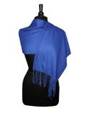 Biagio 100% Wool Pashmina Solid Scarf ROYAL BLUE Color Womens Shawl Wrap Scarve