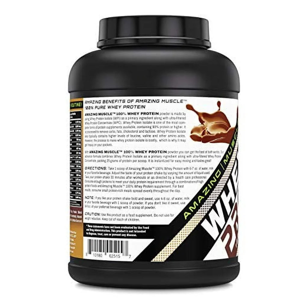 Amazing Muscle Whey Protein (Isolate & Concentrate - Chocolate Flavor - 5 Lbs