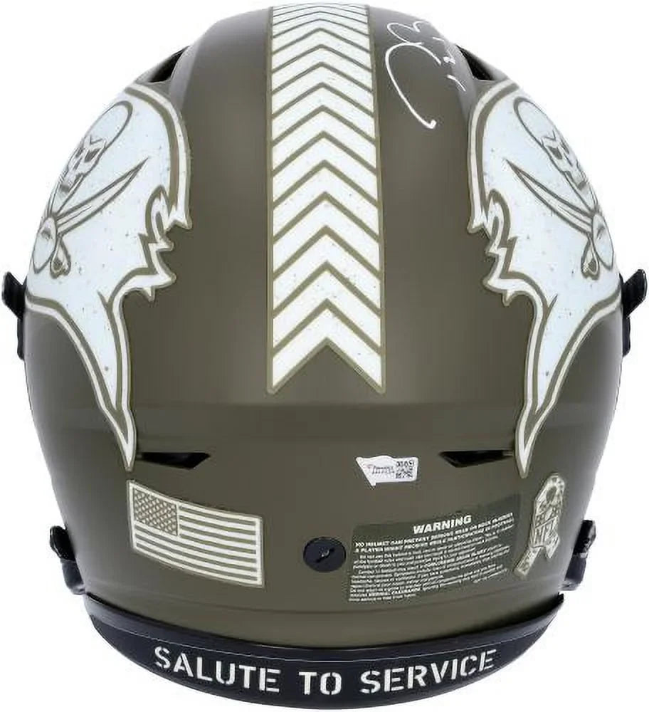 Tom Brady Tampa Bay Buccaneers Autographed Riddell 2022 Salute To Service Speed Flex Authentic Helmet - Fanatics Authentic Certified
