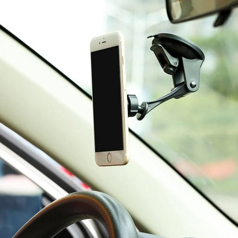 Premium Magnetic Car Mount Dash Windshield Holder Window Rotating Dock Stand Strong Grip Adjustable Suction NYQ for Samsung Galaxy J7 Perx V (2017), Mega 2 Note 2 On5 Prevail LTE S4, S5 Active, Mini