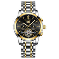 POEDAGAR Automatic Mechanical Luxury Wristwatch Tourbillon Waterproof Date&Week Stainless Steel Men Watch Relogio Masculino+box