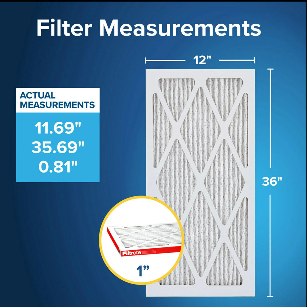 Filtrete 12x36x1 Air Filter, MPR 1000 MERV 11, Allergen Defense, 1 Filter