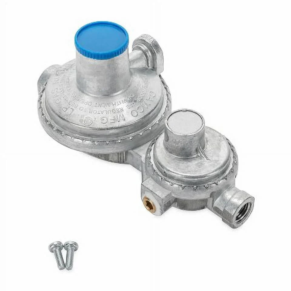 Camco 59323 Horizontal Two Stage Propane Regulator - Feature Integral First and Second Stages