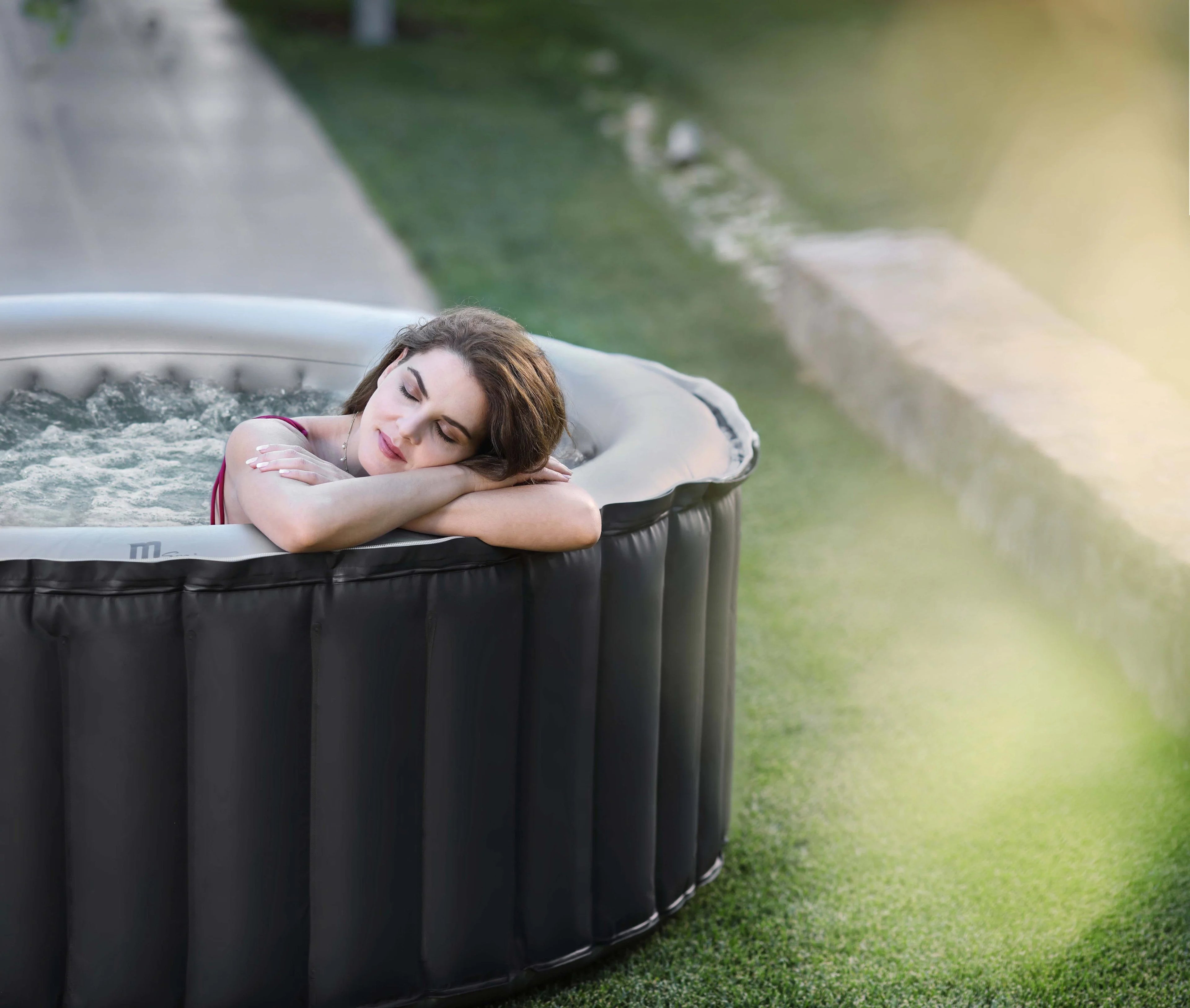 Mspa Silver Cloud, Delight Series, Inflatable Hot Tub & Spa, 118 Jets, 700w Massage Air Blower, 1350w Water Heater, One Piece Easy Install, Round, 2+2 Persons