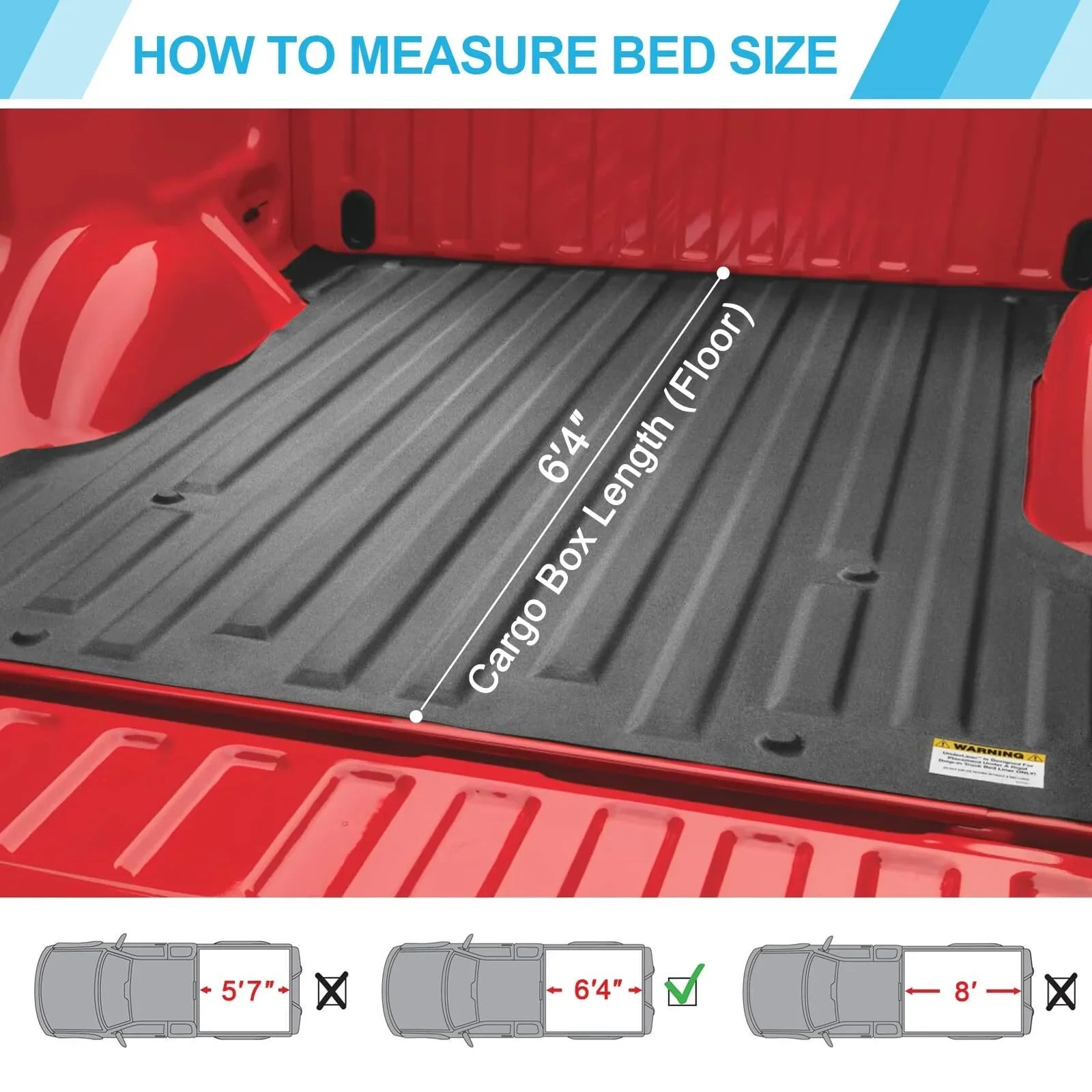 6.4Ft Hard Tri-Fold Truck Bed Tonneau Protection Matching with 2002-2023 Dodge Ram 1500, 2003-2023 Dodge Ram 2500HD/3500HD