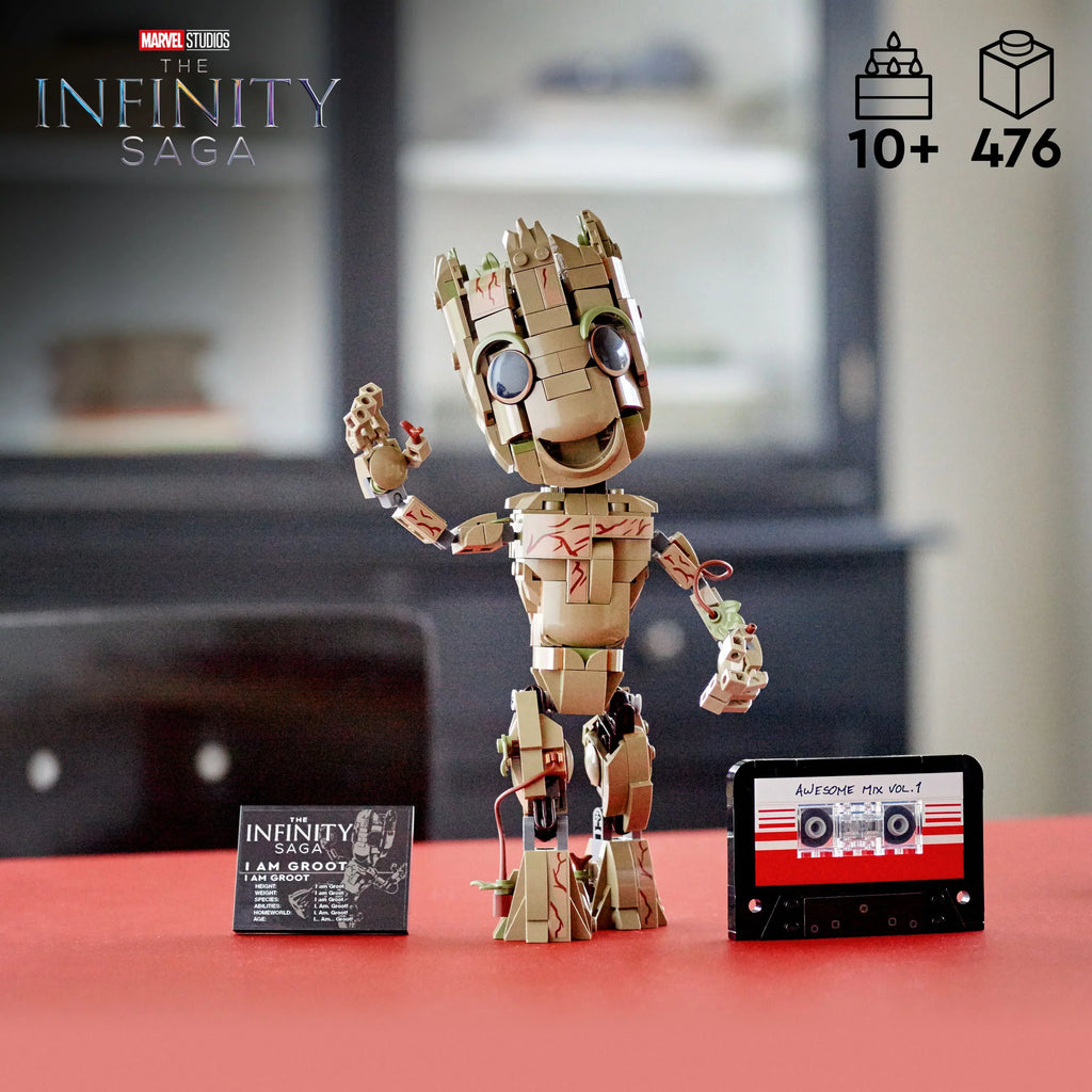 LEGO Marvel I am Groot Buildable Toy, 76217 Guardians of the Galaxy 2 Set, Collectable Baby Groot Model Figure, Gift Idea