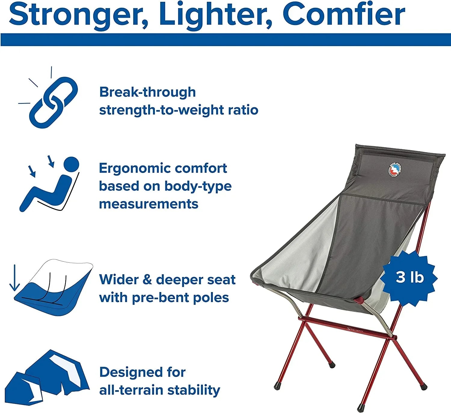 Six Camp Chair - High Wide Camping Chair With Aircraft Aluminum Frame