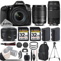 Canon EOS 90D Wi-Fi Full HD 4K30p Digital SLR Camera + Canon 18-135mm IS USM Lens + Canon 75-300mm III Lens + Canon 50mm 1.8 II Lens. All Original Accessories Included