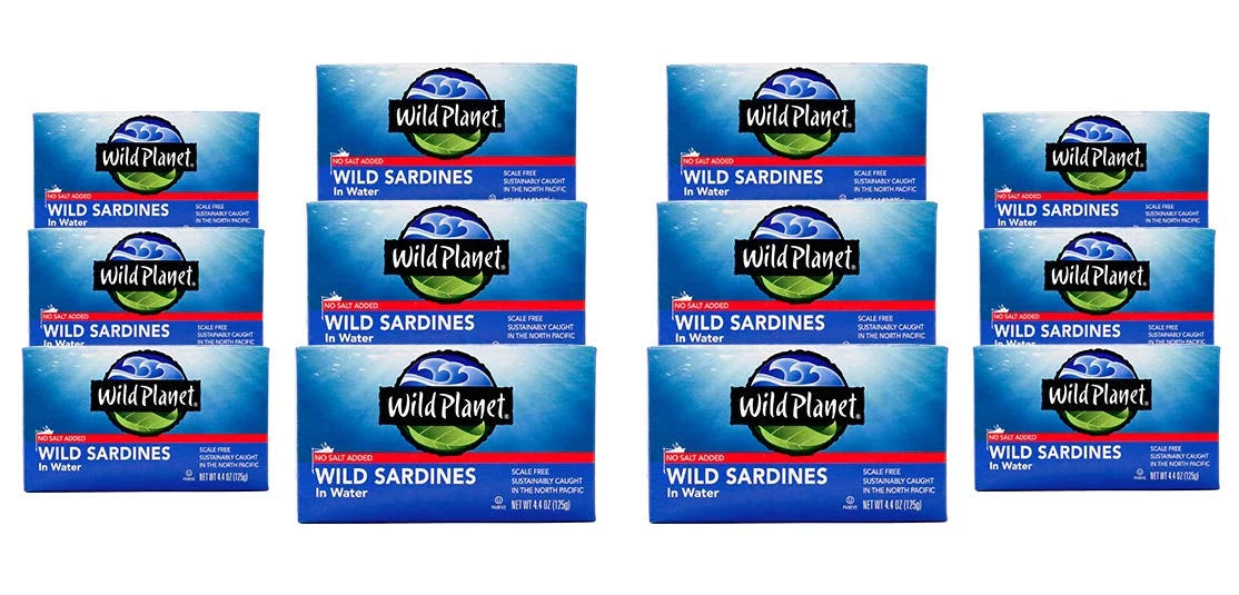 Wild Planet Sardines In Water - Case Of 12 - 4.375 Oz.