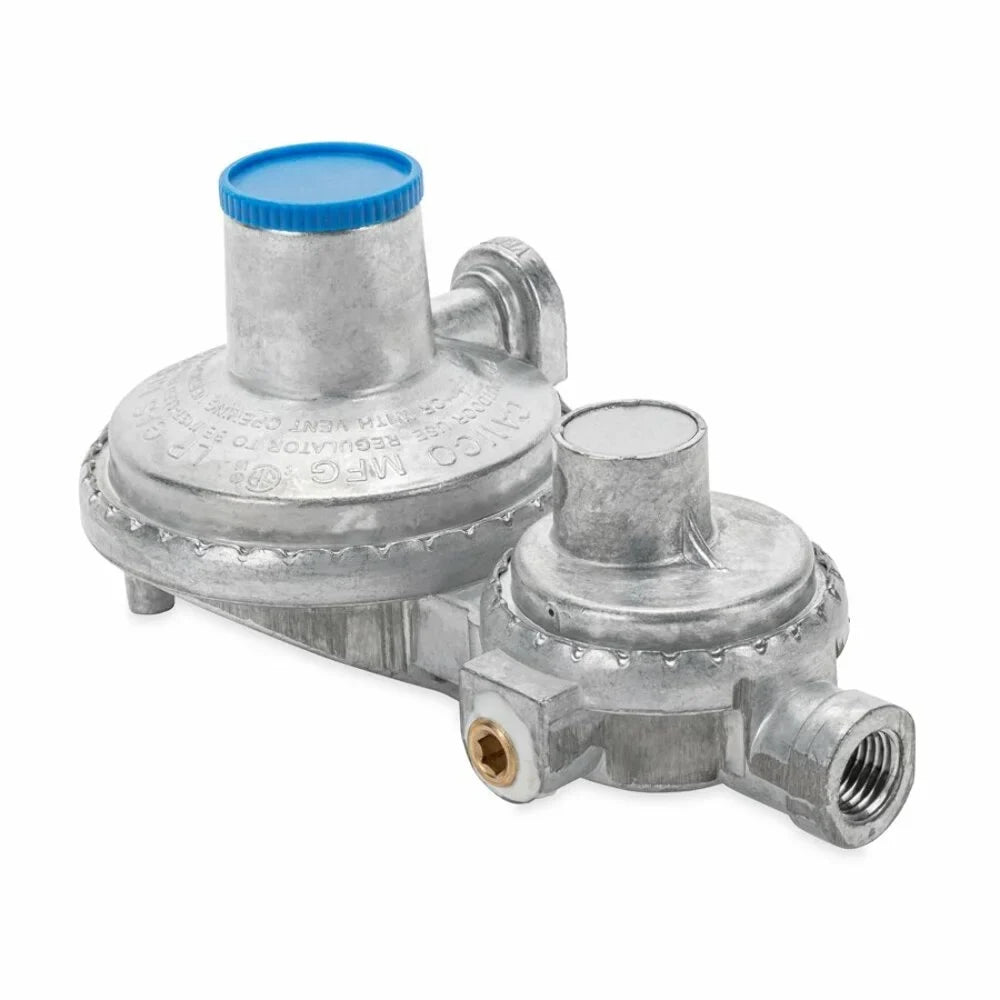 Camco 59323 Horizontal Two Stage Propane Regulator - Feature Integral First and Second Stages