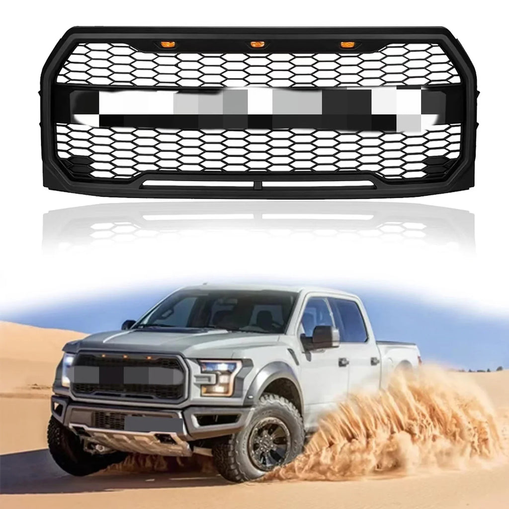 Raptor Style Front Bumper Grill Hood Grille for Ford F150 F-150 2009-2014 Black