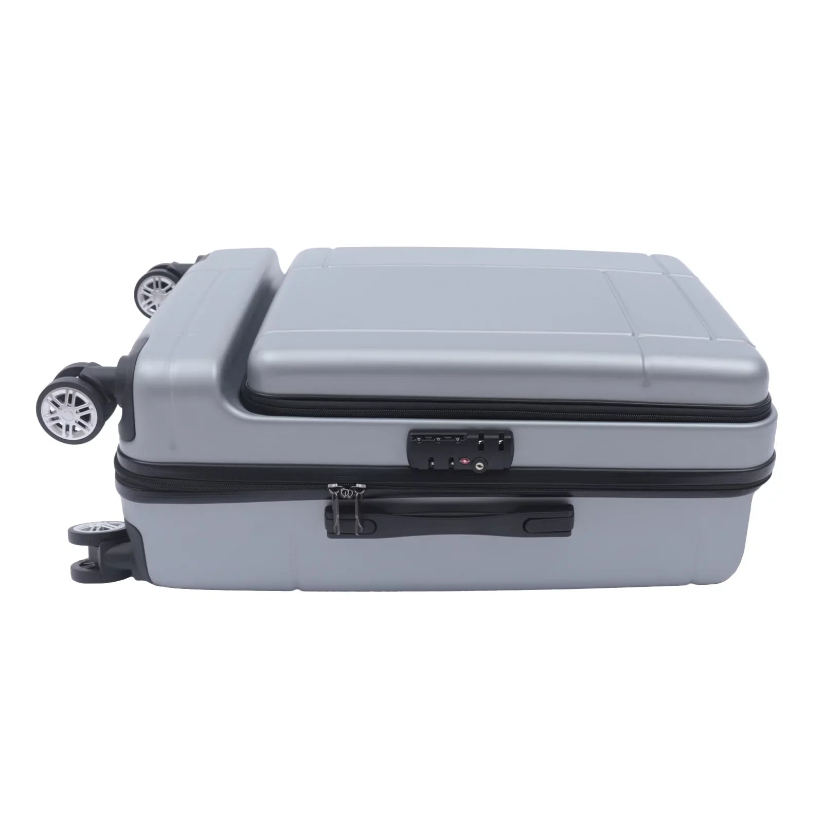 Wuzstar 24" Traveling Luggage PC+ABS Luggage Bags with TSA Lock Long-lasting Spinner Wheels Hardside Carry On Suitcase , Silver