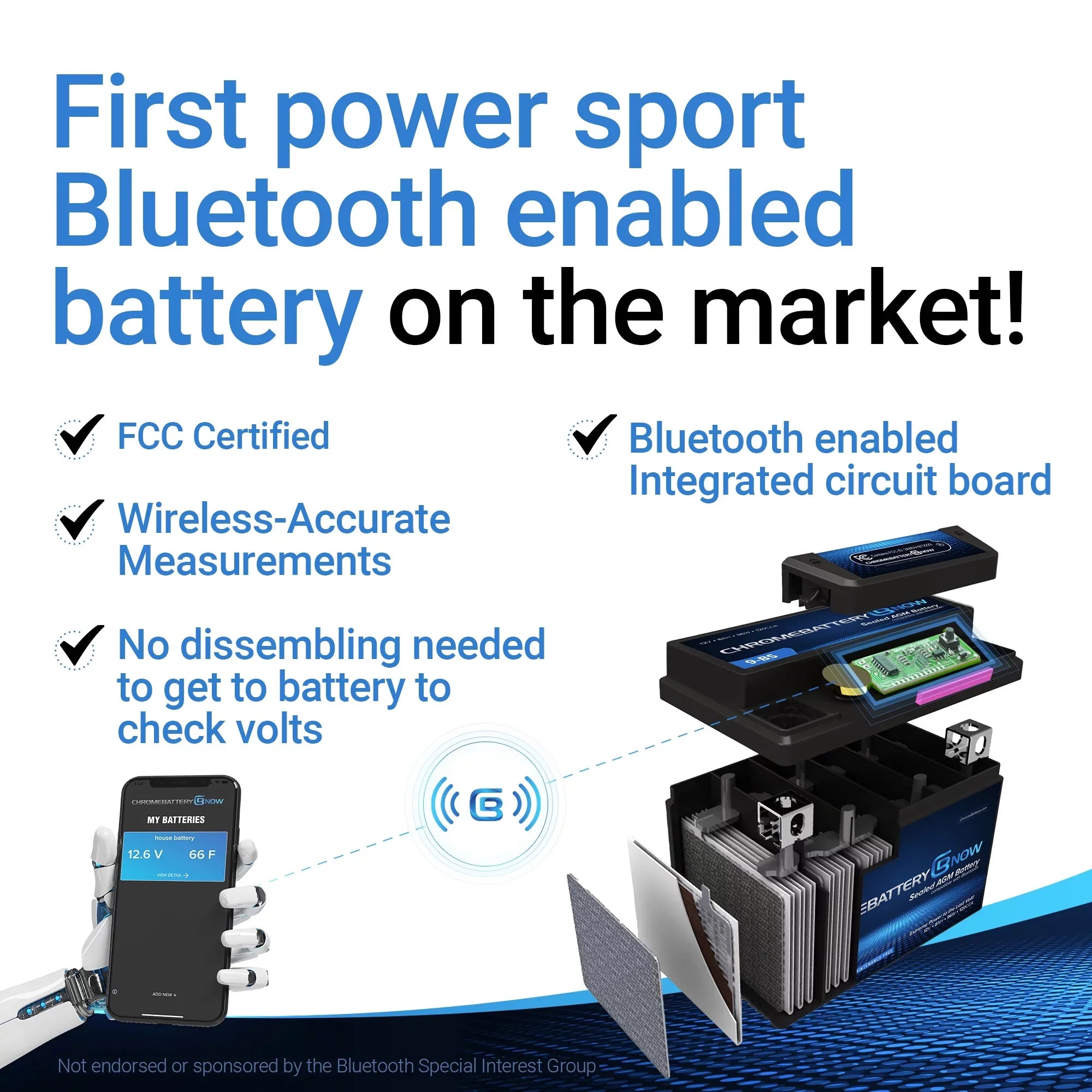 Chrome Battery Now Ytx20l-bs (20l-bs 12 Volt,18 Ah, 270 Cca) ligent Wireless Smartphone Connectivity AGM Battery for Personal Watercraft - Brp (sea-doo) 1500 All Models Years (1988 - 1993)