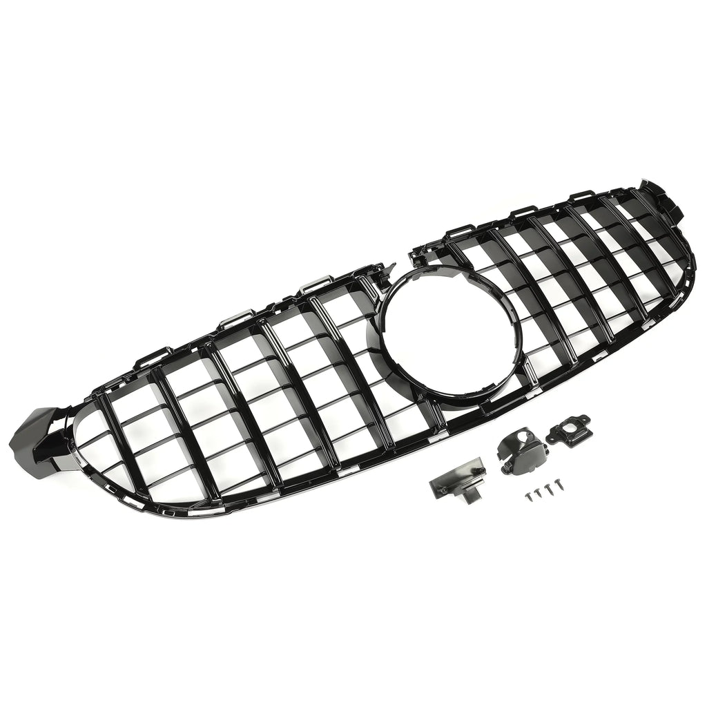 Kojem Front Bumper Grille for 2015 2016 2017 2018 Mercedes Benz W205 C63 AMG S Black Painted for Both with Or without Camera Model Coating