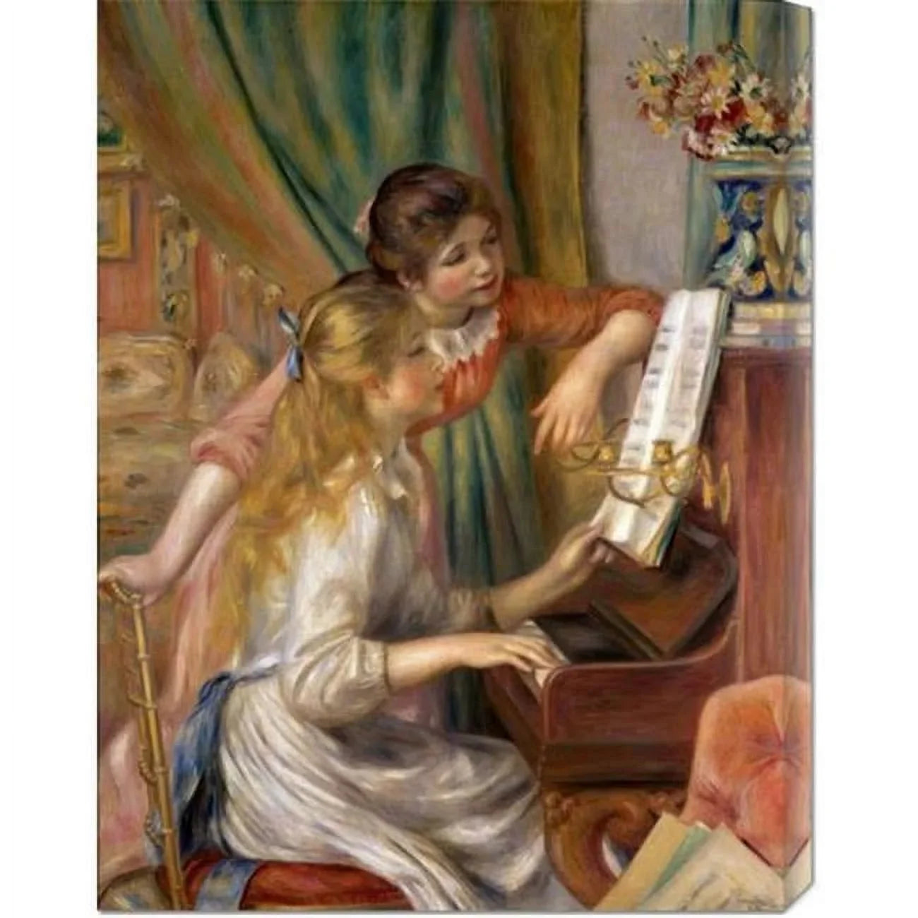 Bentley Global Arts dba American Walls Pierre Auguste Renoir 'Two Young Girls at the Piano' Stretched Canvas Medium