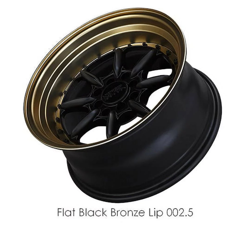 XXR 002.5 15x8 4x100/4x114.3 20et Flat Black / Bronze Lip Wheel