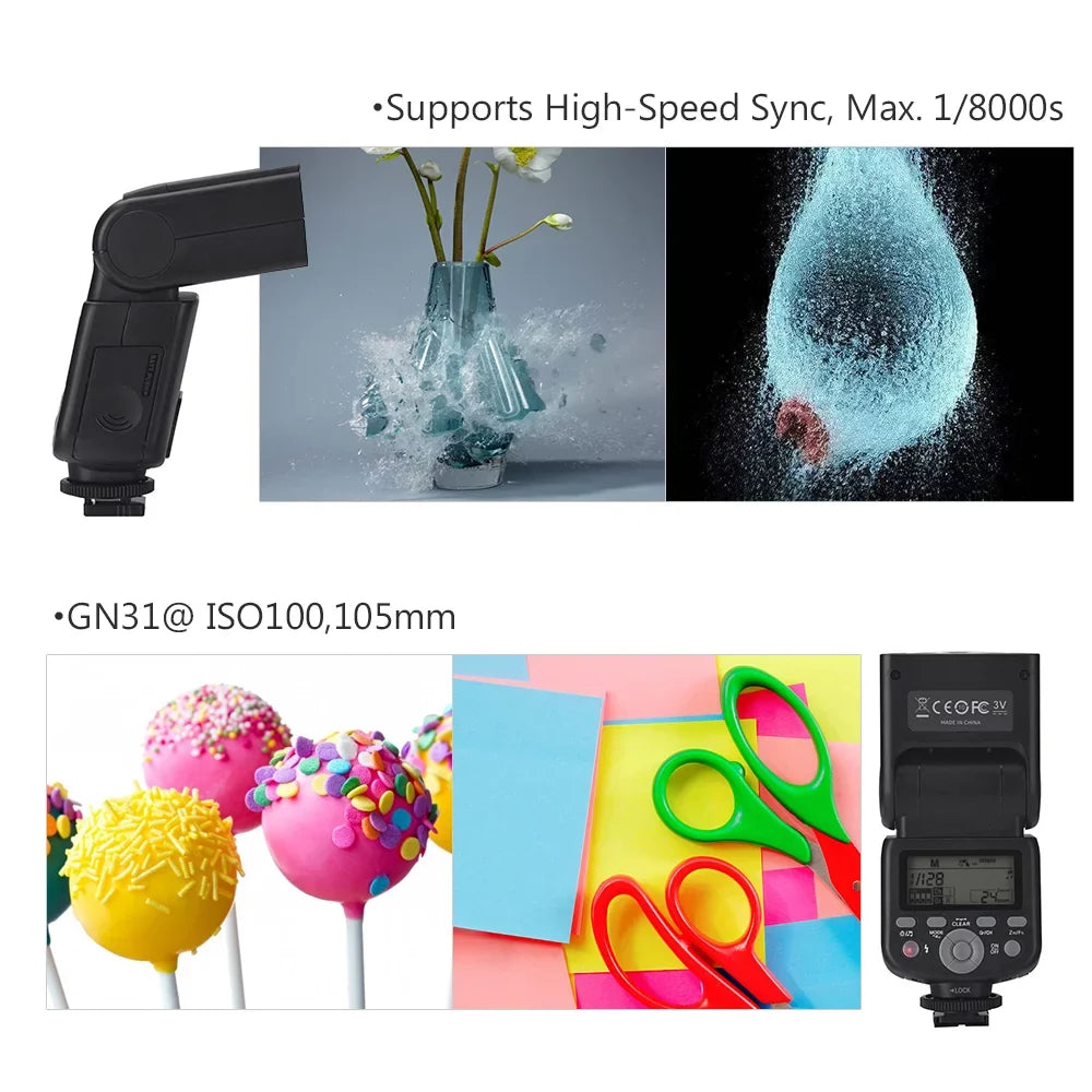 YONGNUO YN320EX Wireless TTL Flash Master Slave Speedlite 18000s HSS GN31 5600K for A7/ A7R/ A7S/ A58/ A99/ A77 II/ A6000/ A6300/ A6500