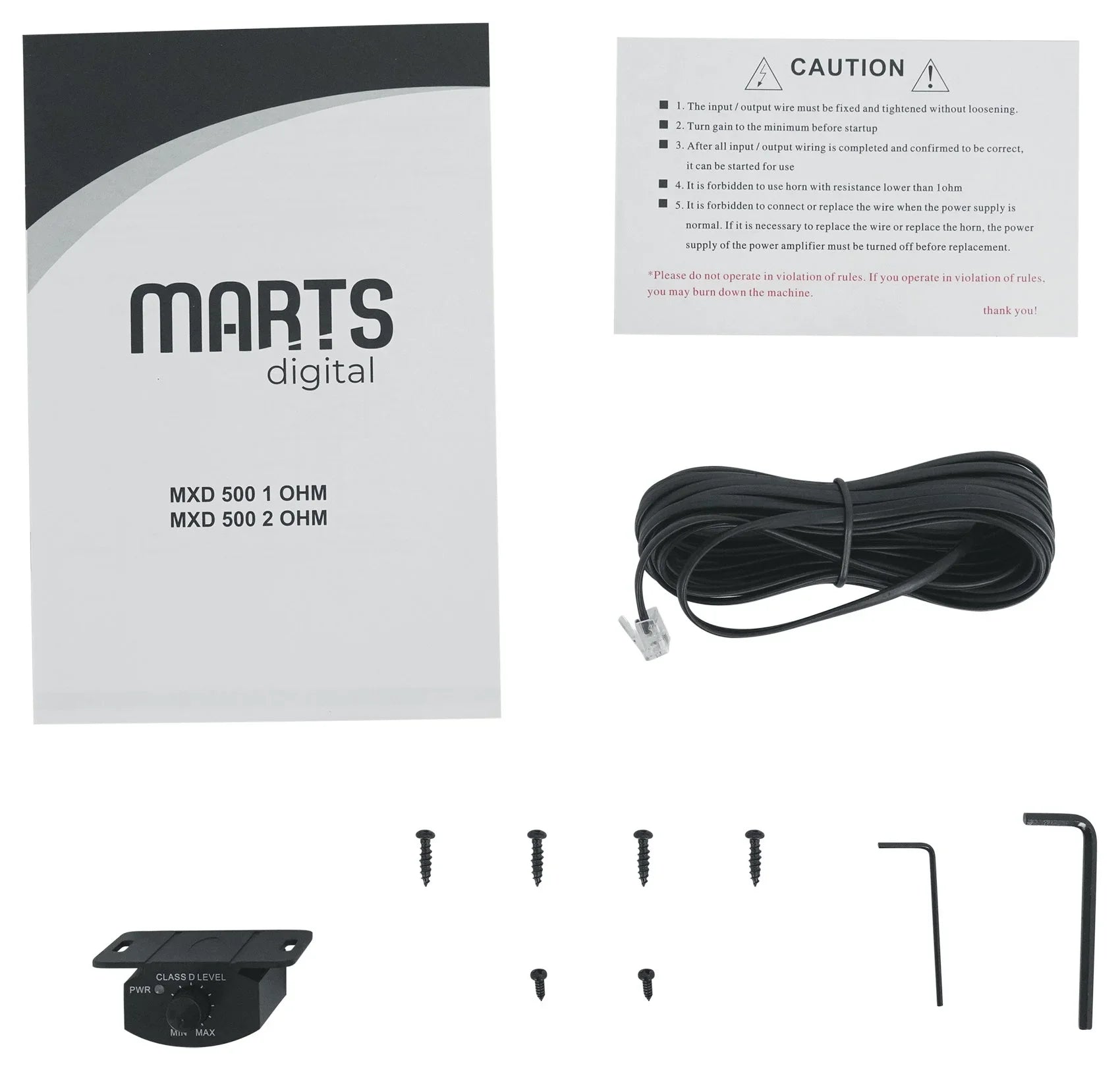Marts Digital MXD 500 1 OHM 500w RMS Mono Car Amplifier+Bass Remote+Amp Kit