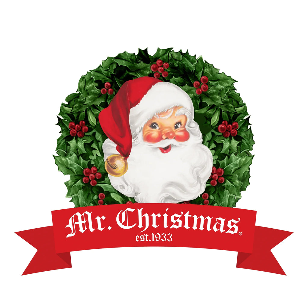 Mr. Christmas 17" Retro C9 Bulb Wreath, Red & Green