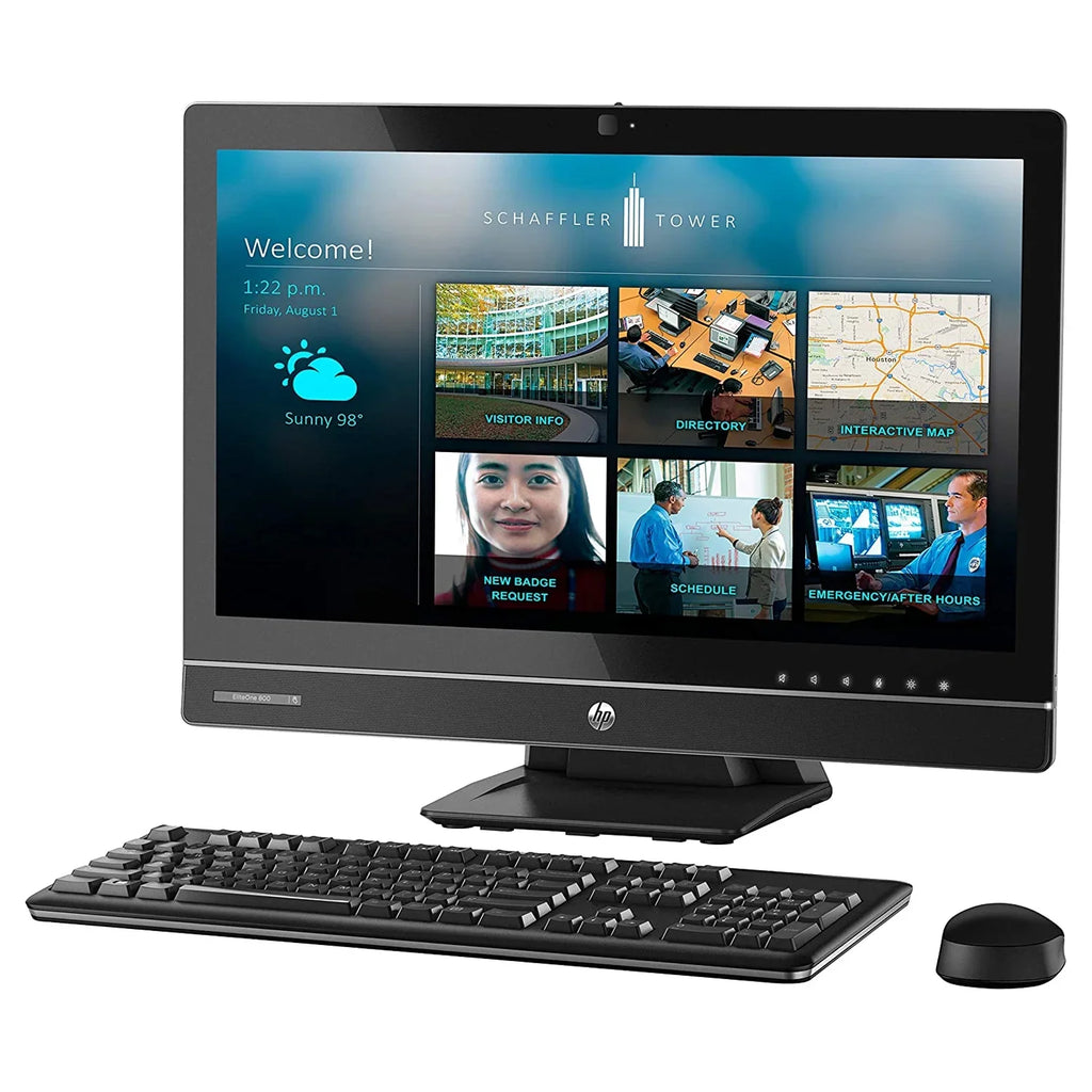 HP EliteOne 800 G1 All In One Computer, 23" HD Display, I5-4590s 3.7 GHz max CPU, 16GB DDR3 RAM, 512GB SSD, DVD, USB 3.0, WiFi, Displayport, Windows 10 Home