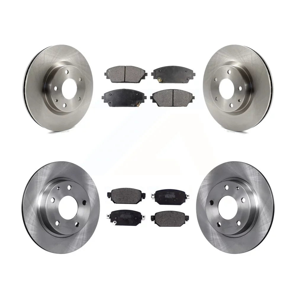 Transit Auto - Front Rear Disc Brake Rotors And Semi-Metallic Pads Kit For 2019-2021 Mazda CX-3 AWD K8F-102584