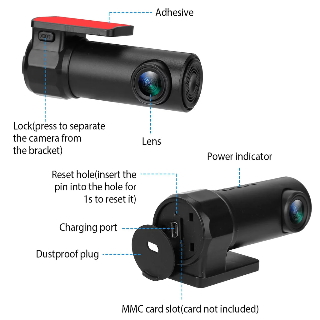 iNova 1080P Dash Cam Car Camera Recorder 170°HD Looping Recording G-sensor App Wifi Car DVR