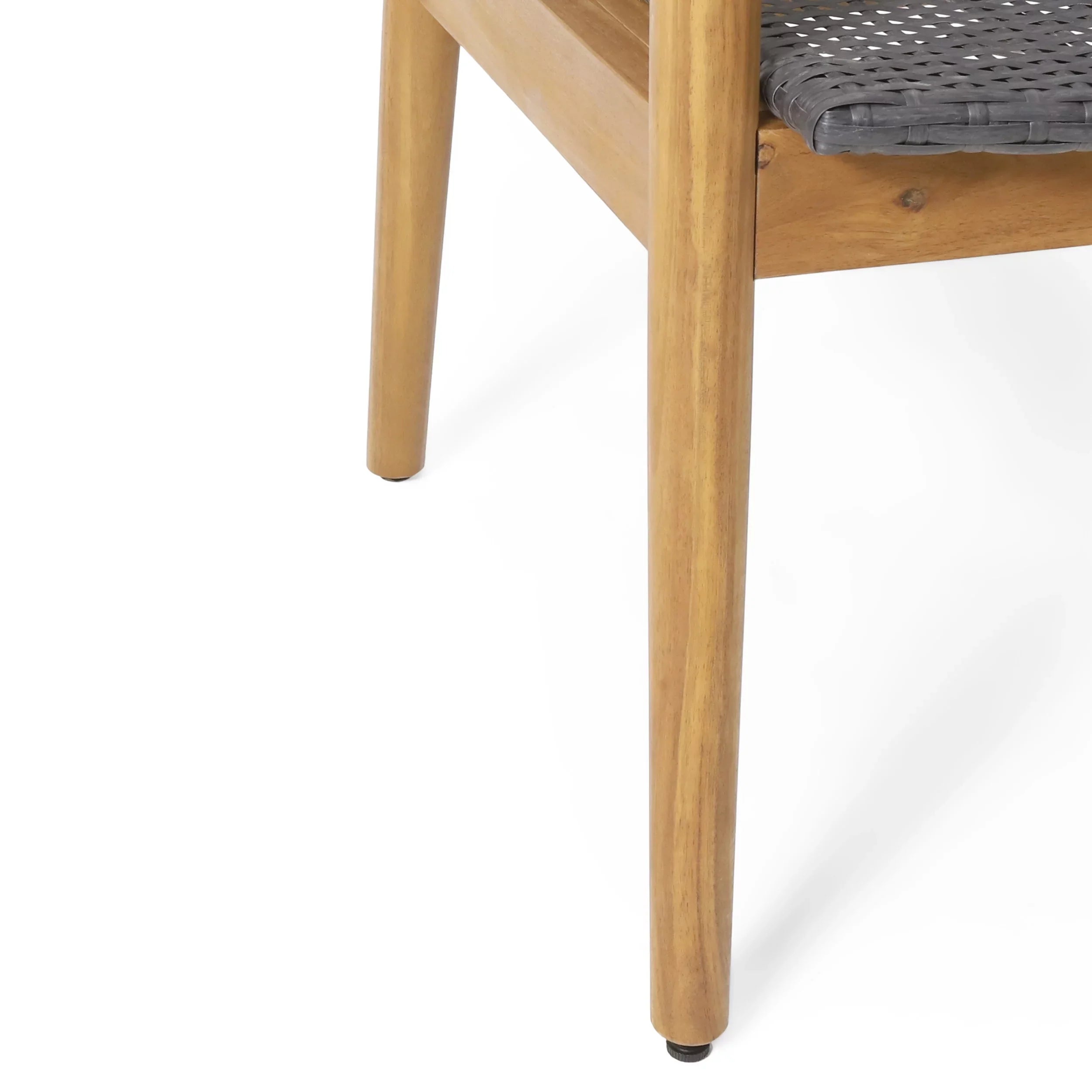 Remuda Wicker and Acacia Wood Outdoor 4 Seater Chat , Gray and Teak