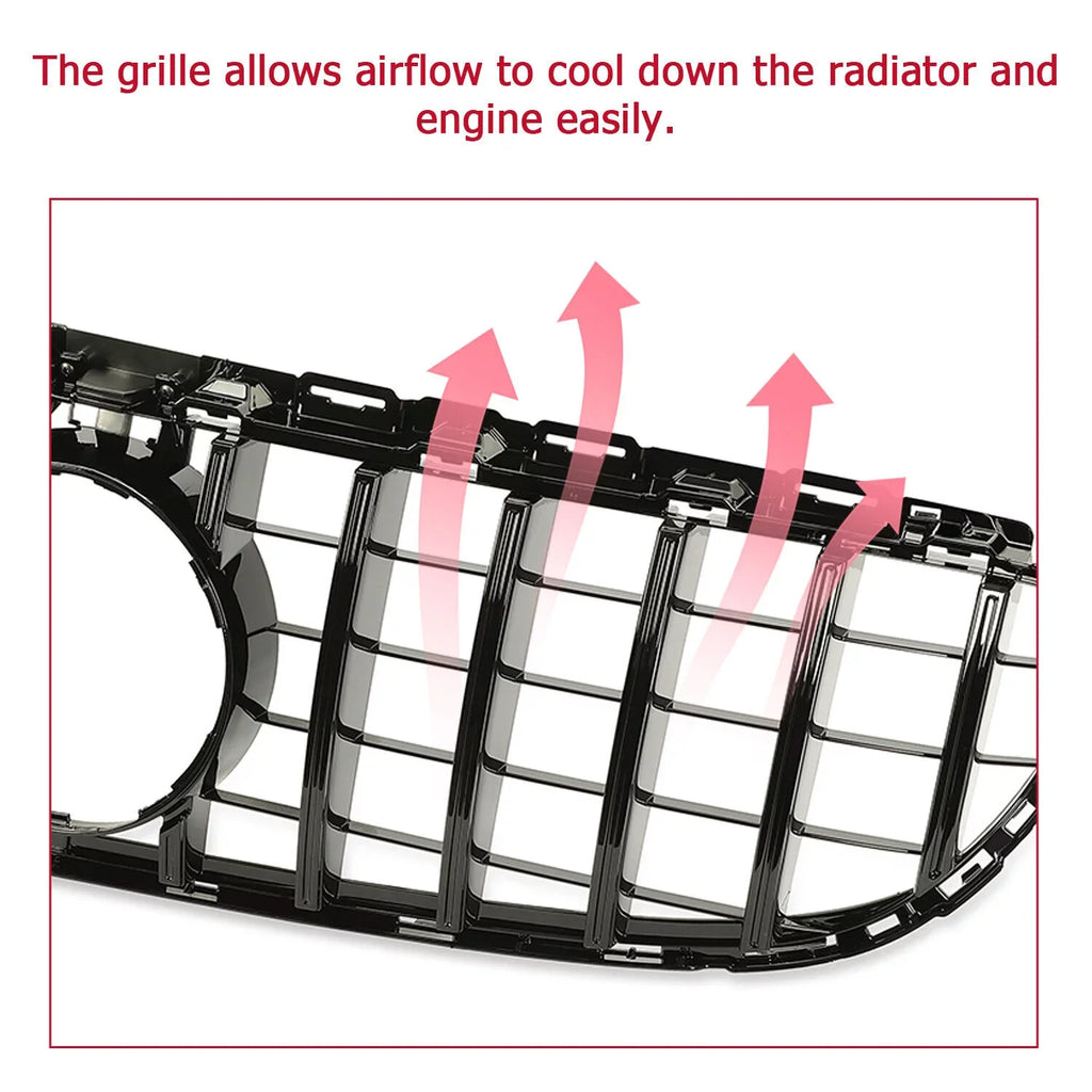 Kojem Front Bumper Grille for 2015 2016 2017 2018 Mercedes Benz W205 C63 AMG S Black Painted for Both with Or without Camera Model Coating