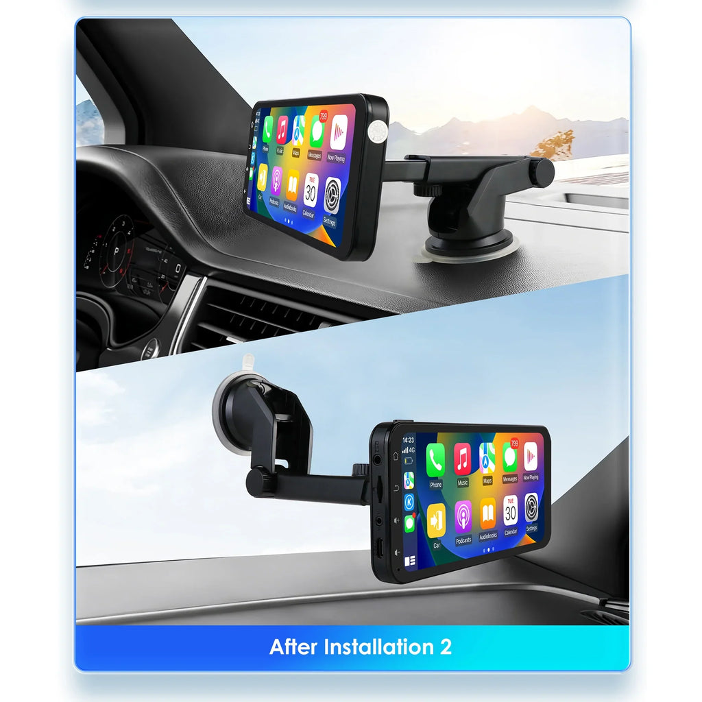 Hizpo GPS Navigation Bluetooth 6.25 Inch Touchscreen 360° Adjustable FM Car Radio Stereo Head Unit Receiver With Apple Carplay Android Auto And Backup Camera