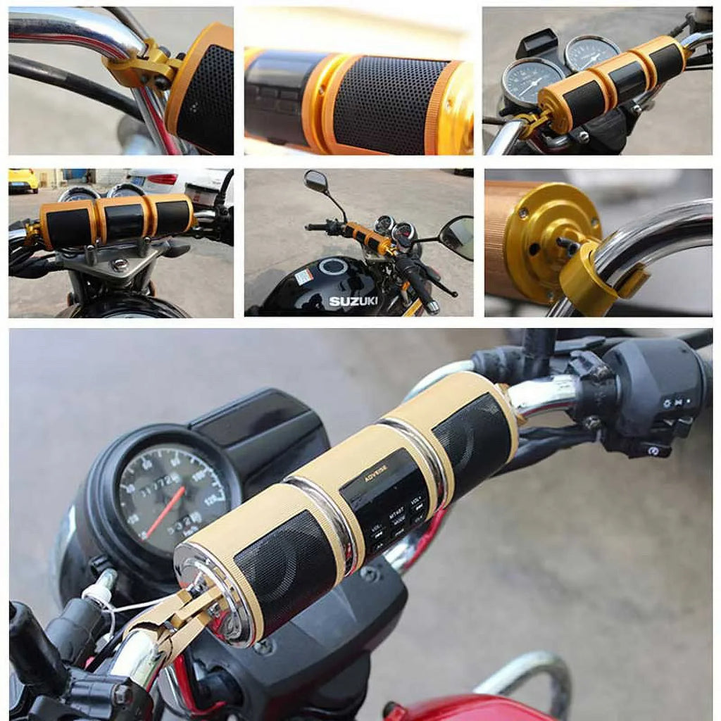 Motorcycle Bluetooth V2.1+ EDR Audio Speaker Waterproof Durable Motorbike Stereo FM Radio USB TF Card MP3 Player