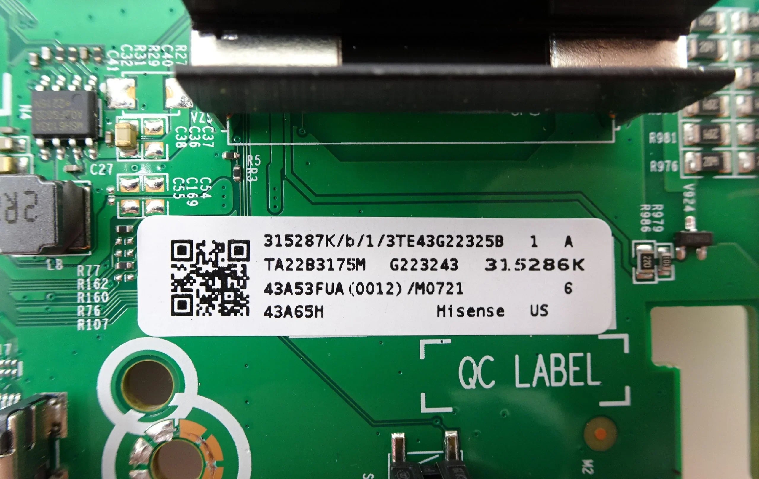 Hisense 43A6H Main Board 315287K