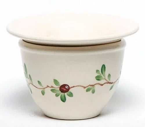 Cranberry 2pc Ceramic African Violet Pot - Self Watering, Hand Painted