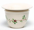 Cranberry 2pc Ceramic African Violet Pot - Self Watering, Hand Painted