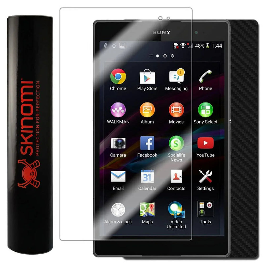 Skinomi Carbon Fiber Skin & Screen Protector for Sony Xperia Z3 Tablet Compact