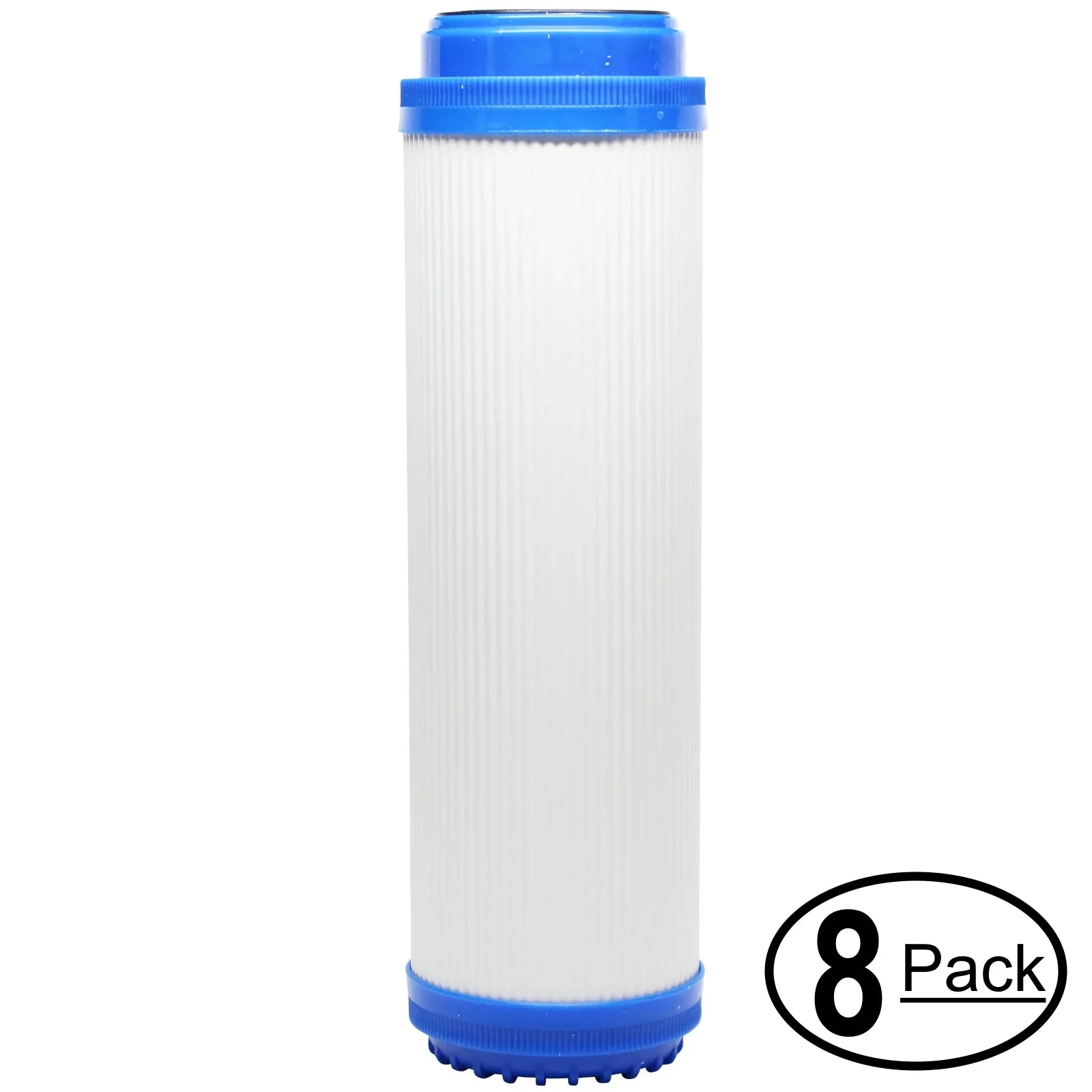 8-Pack Replacement for iSpring RCC1P Granular Activated Carbon Filter - Universal 10-inch Cartridge for iSpring 123Filter 5-stage 100GPD Reverse Osmosis Water Filter - Denali Pure Brand