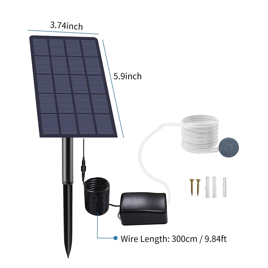 Oxygenation pump,Bubble Stones Fish Pool Air Pump Aerator 2w Solar Pump Fish Pool Pond Pump Aerator With Solar Pump Fish Air Bubble Stones With Pipe Air Solar Pond Aerator