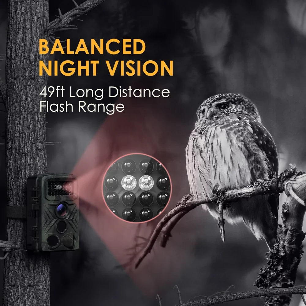 32MP 1080P Outdoor Trail Camera Field Detection Infrared Camera 2.0 Inch TFT Color Display Day Night Use Hunts Night-Visions Camera IP66 Waterproof